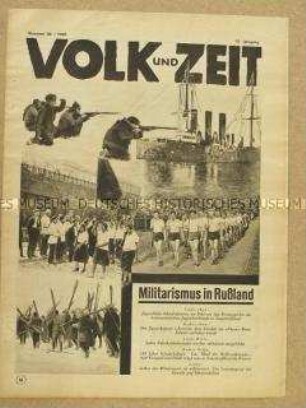 Sozialdemokratische Illustrierte "Volk und Zeit" u.a. über die Militarisierung der Jugend in der Sowjetunion