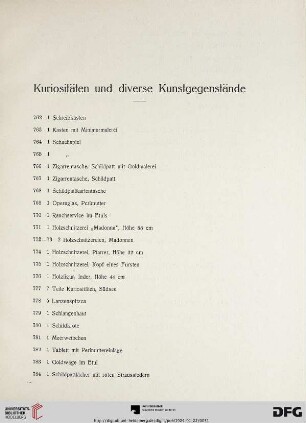 Kuriositäten und diverse Kunstgegenstände (Nr. 762-818)