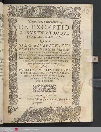De exceptionibus ex utroque jure deprompta