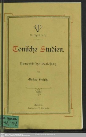 Tonische Studien : humoristischeVorlesung