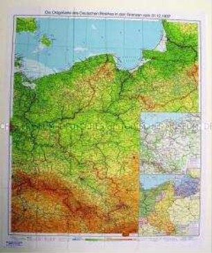 Politisch-geografische Karte der ehemaligen deutschen Gebiete in Polen und der Sowjetunion