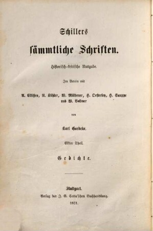 Schillers sämmtliche Schriften : historisch-kritische Ausgabe, 11. Gedichte