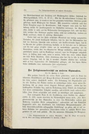¬Der¬ Religionsunterricht an unseren Gymnasien