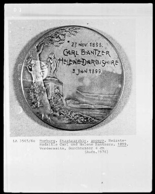 Heiratsmedaille Carl und Helene Bantzer