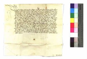 Mittwoch nach Oculi; Bischof Conrad für Hans von Berlichingen verleiht Crailsheim, Könweiler; Siegel fehlt.