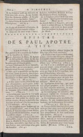 Epistre De S. Paul Apotre A Tite