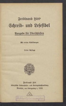 Ferdinand Hirts Schreib- und Lesefibel