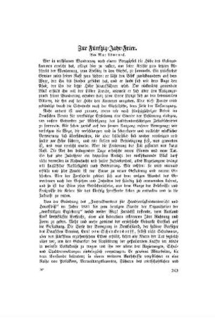 Zur Fünfzig-Jahr-Feier