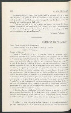 Estudio de "Hamlet"
