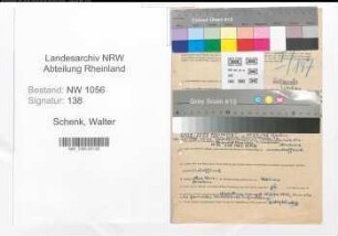 Entnazifizierung Walter Schenk , geb. 26.08.1911 (Arbeiter)