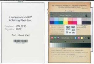 Entnazifizierung Klaus Karl Pott , geb. 07.01.1921 (Kinobesitzer)