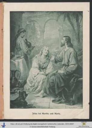 Illustration: Jesus bei Martha und Maria.