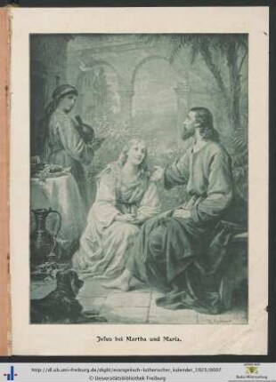 Illustration: Jesus bei Martha und Maria.
