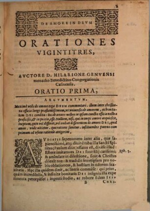 Orationes viginti tres de amore erga Deum