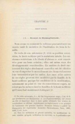 Chapitre II. Droit actuel