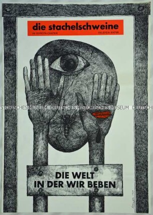 Plakat des Berliner Literarischen Kabaretts "Die Stachelschweine"