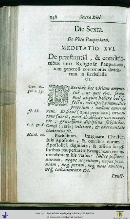 Die Sexta. De Voto Paupertatis.