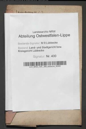 Erblasser: Eichhoff, Carl Heinrich; Erblasser: Eichhoff, Anne Marie, geb. Grosse-Dunker: