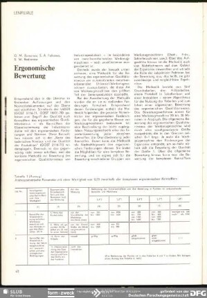 Ergonomische Bewertung : Lenfiliale