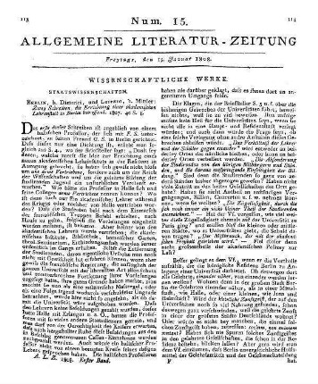 Zwei Schreiben die Errichtung einer akademischen Lehranstalt in Berlin betreffend. Berlin: Dieterici ; Leipzig: Mittler 1807