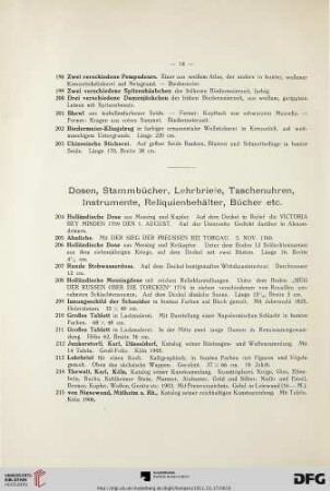 Dosen, Stammbücher, Lehrbriefe, Taschenuhren, Instrumente, Reliquienbehälter, Bücher etc.