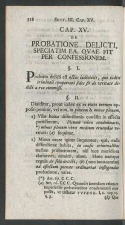 Cap. XV. De Probatione Delicti, Speciatim Ea, Quae Fit Per Confessionem