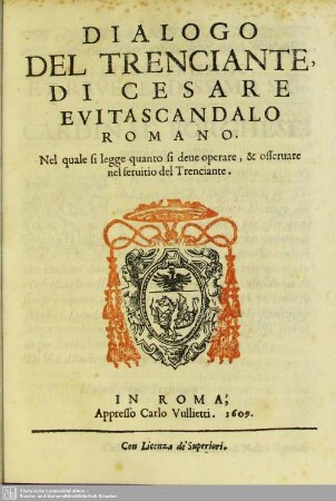 Dialogo del trenciante, di Cesare Evitascandalo Romano