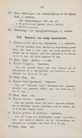 XVI. Monsters van eenige houtsoorten