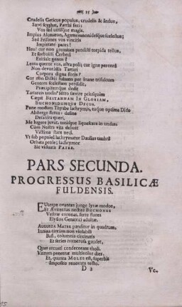 Pars Secunda. Progressus Basilicae Fuldensis.