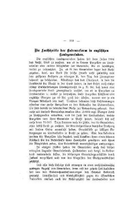 Die Fortschritte der Bodenreform in englischen Landgemeinden