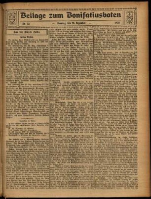 Zweite Ausgabe vom Sonntag, den 23. Dezember 1928.