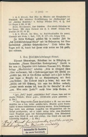 I. Der Fleischbesudelungs-Ritus.