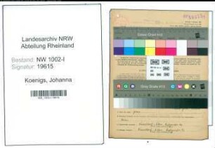 Entnazifizierung Johanna Koenigs, geb. 27.09.1895 (Angest.)