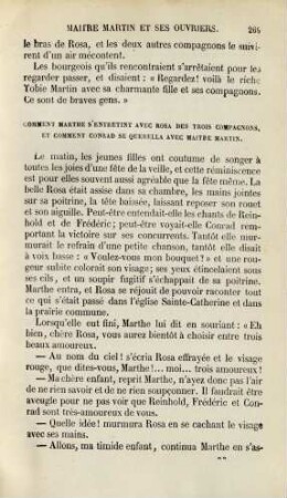 Comment Marthe s'entretint avec Rosa des trois compagnons, et comment Conrad se quellera avec maître Martin