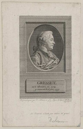 Bildnis des Jean-Baptiste Louis Gresset
