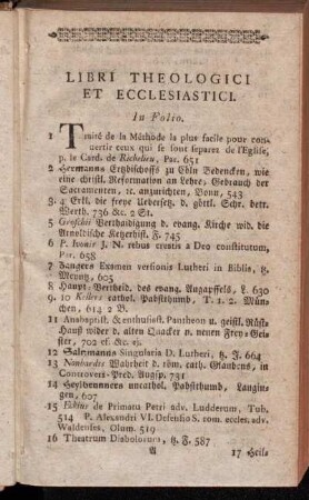 Libri Theologici et Ecclesiastici.