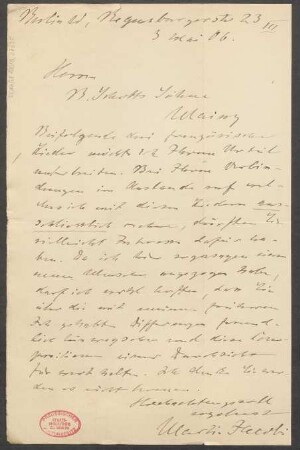 Brief an B. Schott's Söhne : 03.05.1906