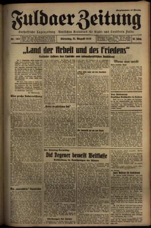 Ausgabe vom Dienstag, den 11. August 1936.