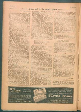 El por qué de la pasada guerra