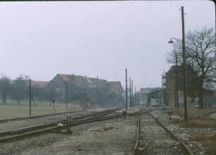 Wäschenbeuren Gleisanlagen Weichenhebel Weichensignal Gleissperre Bahnsteig