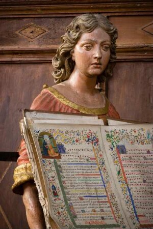 Frankreich. Auvergne. Cantal. Salers. Eglise Saint Matthieu. Le Lutrin. Buchständer. Stil Louis 13