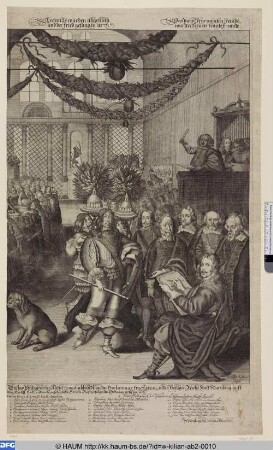 Tafelfest in Nürnberg anlässlich des Vertrages von Westphalen (1649)