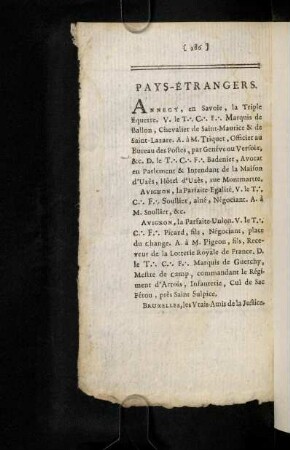 186-190b, Pays-Étrangers.