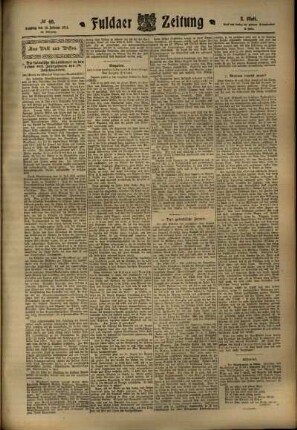 Dritte Ausgabe vom Samstag, den 18. Februar 1911.