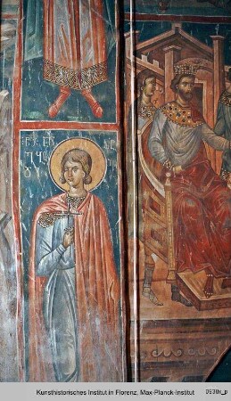 Die Ausmalung der Saalkirche : Der Zyklus des Heiligen Georg : Der Heilige Georg vor Diokletian