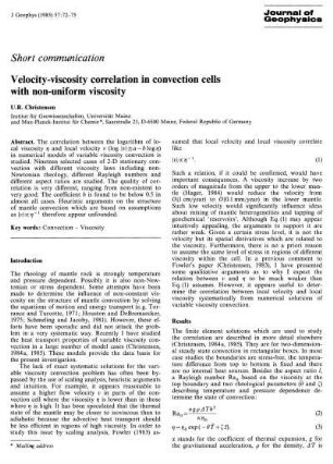 Velocity-viscosity correlation in convection cells with non-uniform viscosity