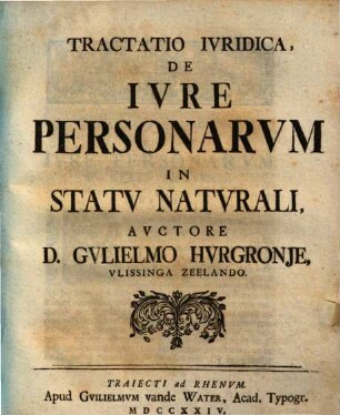 Tractatio iuridica de iure personarum in statu naturali