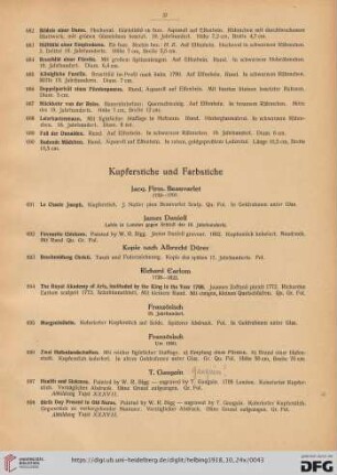 Kupferstiche und Farbstiche (Nr. 691-716)