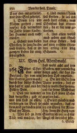 XIX. Vom Heil. Abendmahl