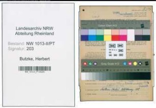 Entnazifizierung Herbert Butzke , geb. 21.04.1921 (Postinspektor)